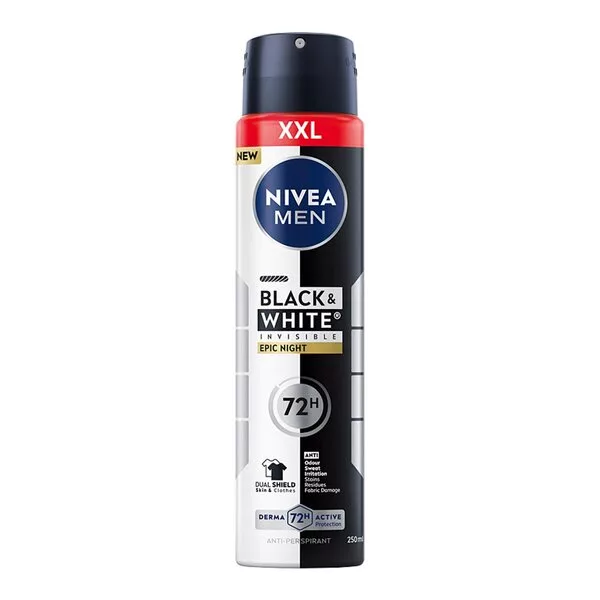 Nivea Men Black & White Invisible Epic Night antyperspirant spray 250ml (M)