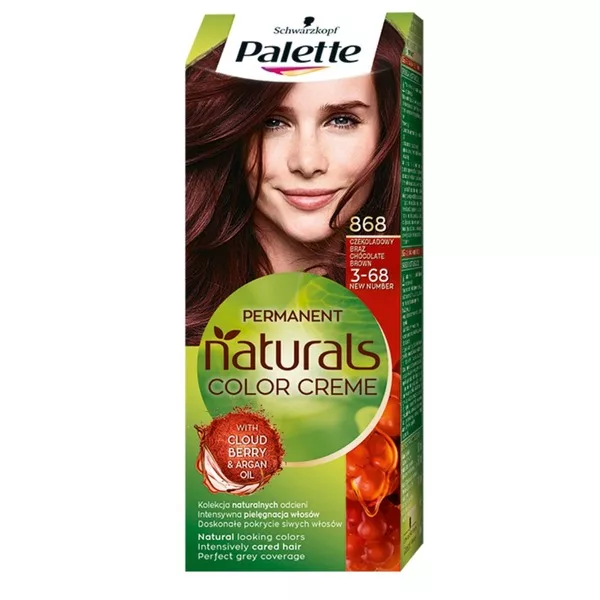 Schwarzkopf Palette Permanent Naturals Color Creme farba do włosów trwale koloryzująca 868/ 3-68 Czekoladowy Brąz