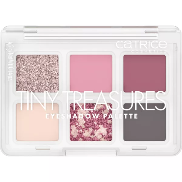 Catrice Tiny Treasures Eyeshadow Palette, mini paleta cieni do powiek, 020 Wild Berry, 4.2g