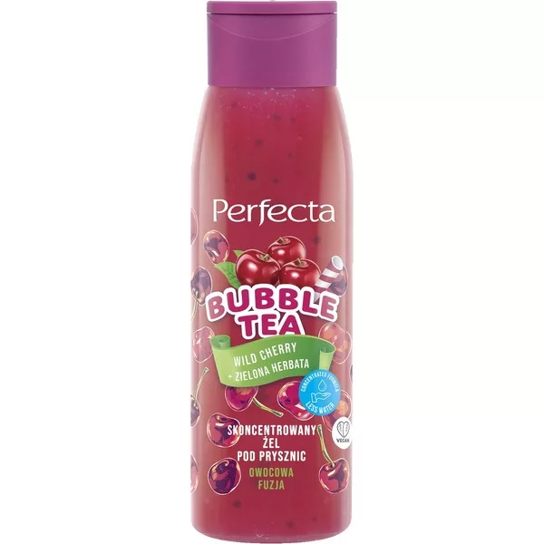 Perfecta Bubble Tea skoncentrowany żel pod prysznic Wild Cherry + Zielona Herbata 400ml