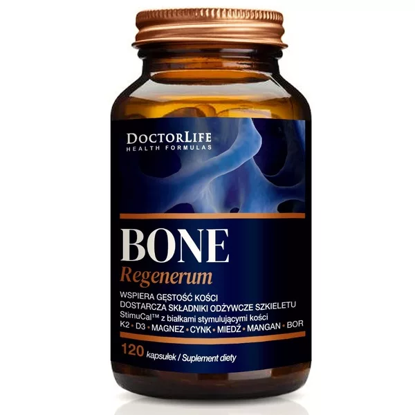 Doctor Life Bone Regenerum zaawansowany kompleks wapnia suplement diety 120 kapsułek