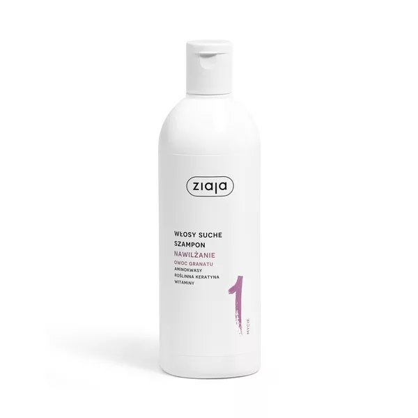 Ziaja Włosy roślinnie pielęgnujemy, owoc granatu, szampon nawilżenie, 400ml