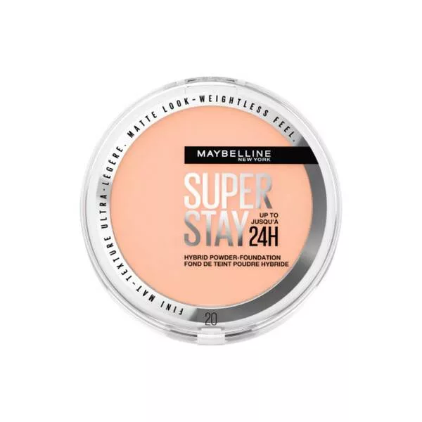Maybelline New York Superstay 24H Hybrid Powder-Foundation, podkład do twarzy w pudrze, 20, 9g