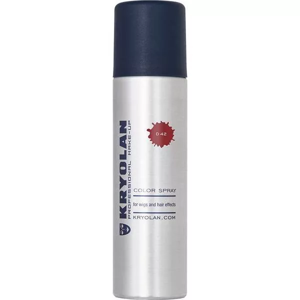 Kryolan, koloryzujący spray do włosów, 150ml, D42 - DARK RED