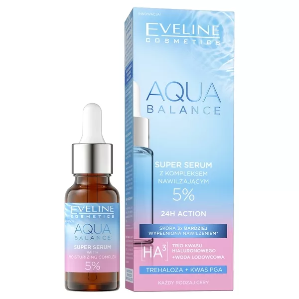 Eveline Cosmetics Aqua Balance super serum z kompleksem nawilżającym 18ml