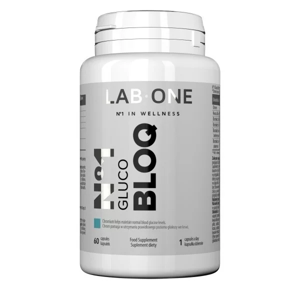 LAB ONE N°1 Gluco BLOQ suplement diety wspierający prawidłowy poziom cukru we krwi 60 kapsułek