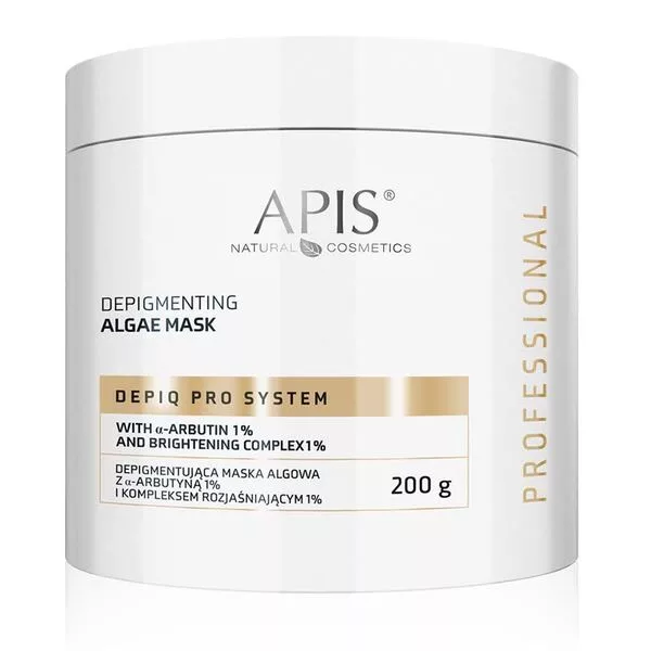 Apis Depiq Pro System, depigmentująca maska algowa z α-arbutyną 1% i kompleksem rozjaśniającym 1%, 200g