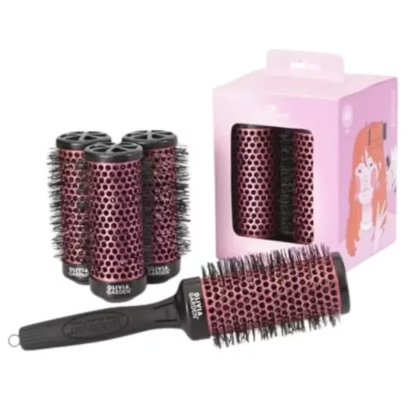 Olivia Garden Multibrush Curlers Kit, zestaw szczotek do włosów, 45mm, 4 szt.