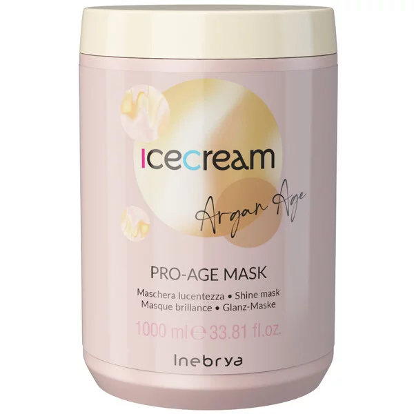 Inebrya Ice Cream Pro-Age, maska nabłyszczająca z olejkiem arganowym, 1000ml