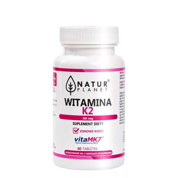 NaturPlanet, Witamina K2-MK7 100mcg, 120tabl.