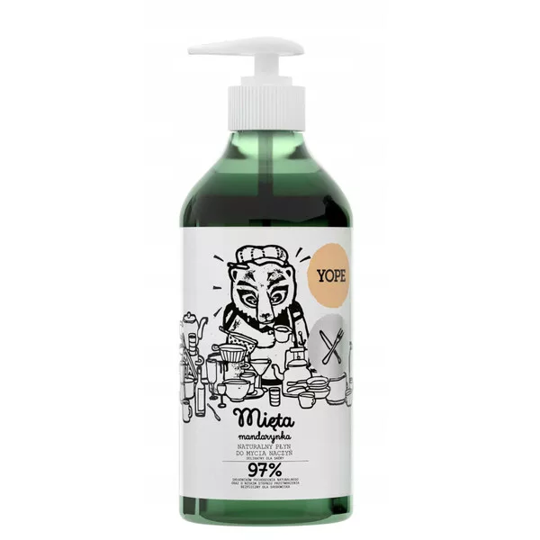 Yope, naturalny płyn do naczyń, Mięta i Mandarynka, 750ml