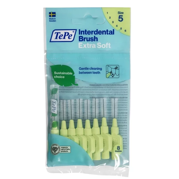 TePe Extra Soft szczoteczki do przestrzeni międzyzębowych 0.8mm Jasnozielone 8szt