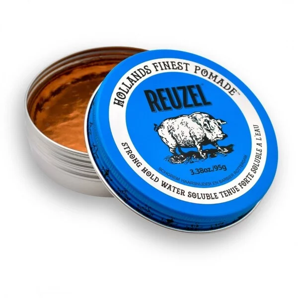 Reuzel Blue Strong Hold Water Soluble, wodna pomada do włosów, mocna, 95g