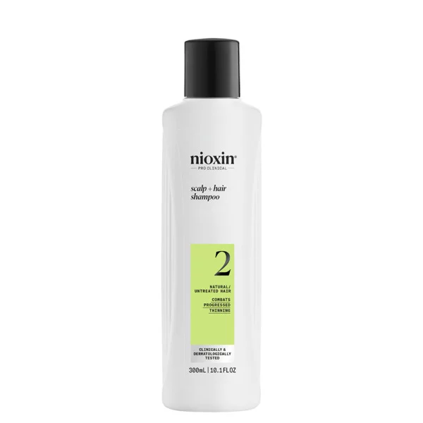 Nioxin System 2 szampon oczyszczający do włosów naturalnych, mocno przerzedzonych, 300 ml
