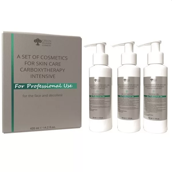Green Pharm Cosmetic Carboxytherapy Intensive zestaw kosmetyczny do pielęgnacji skóry do twarzy i obszaru dekoltu 420ml