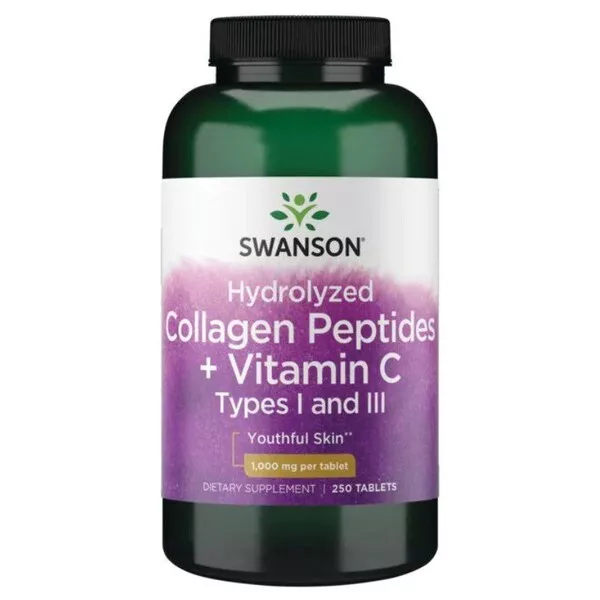 Swanson Hydrolizowany kolagen I i III + C 250tab