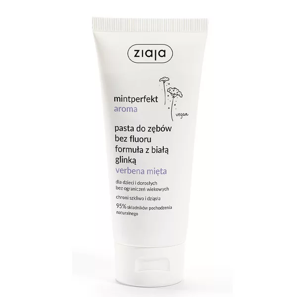 Ziaja Mintperfekt Aroma, pasta do zębów bez fluoru, biała glinka verbena i mięta, 100ml