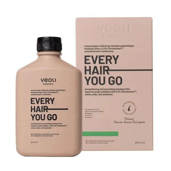 Veoli Botanica Every Hair You Go, wzmacniająco-odżywczy szampon poprawiający kondycję skalpu, 300ml