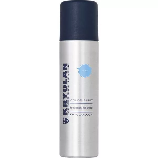 Kryolan, koloryzujący spray do włosów, 150ml, D32 - AZURE