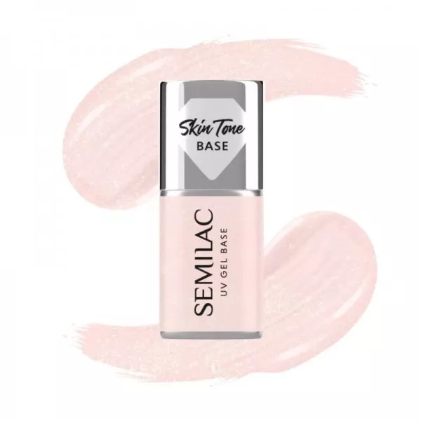 Semilac Skin Tone Cover Base, elastyczna baza hybrydowa 2w1, Glitter Rose, 7ml