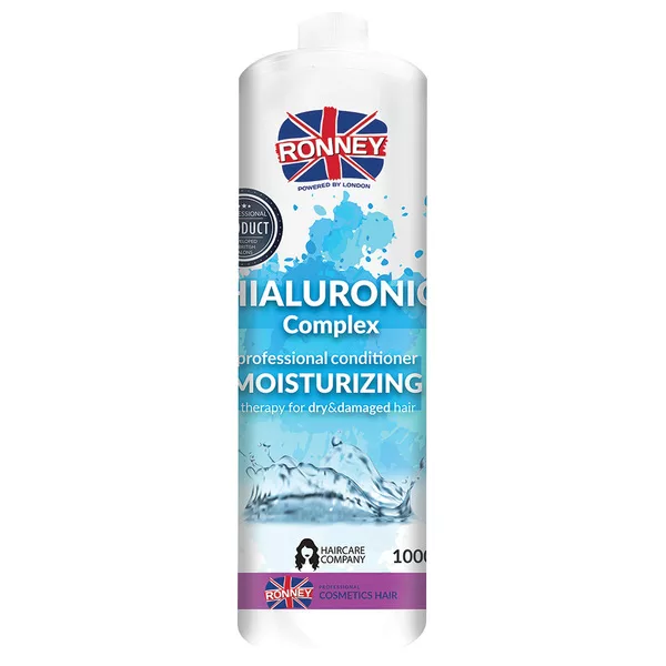 Ronney Professional Conditioner Hialuronic Complex Moisturizing, Odżywka nawilżająca do włosów suchych i zniszczonych 1000ml