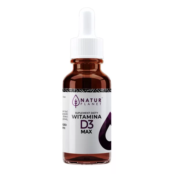 NaturPlanet, Witamina D3 MAX (4000 IU, 100mcg/1 kropla 500 porcji), 30ml