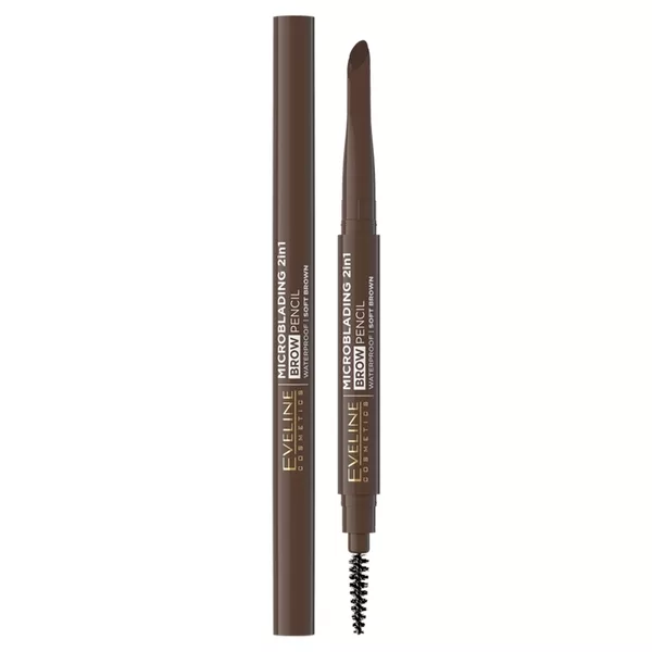 Eveline Cosmetics Microblading Brow Pencil 2in1 precyzyjna kredka do brwi 02 Soft Brown