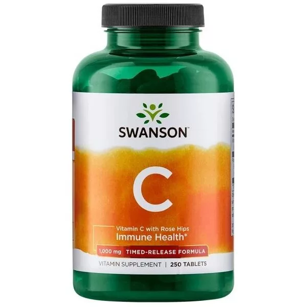 Swanson Witamina C1000 z RH przedł. dział. 250tabl