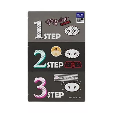 Holika Holika Pig Clear 3-step Kit Strong, plastry oczyszczające na nos