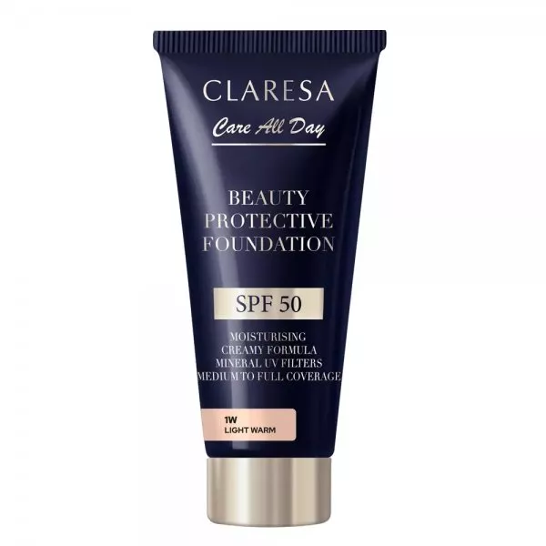 Claresa Beauty Protective Foundation nawilżający podkład z filtrem SPF50 1W Light Warm 30ml