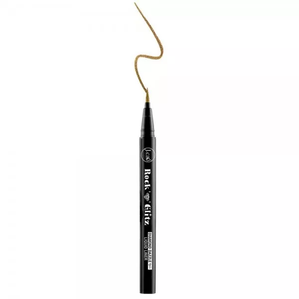 J.Cat Beauty Rock and Glitz Diamond Dazzle Liquid Liner, połyskujący eyeliner w pisaku, Golden boy, 0,85g