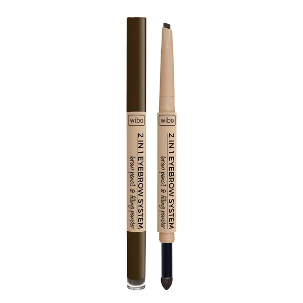 Wibo 2in1 Eyebrow System kredka i gąbka do brwi 3