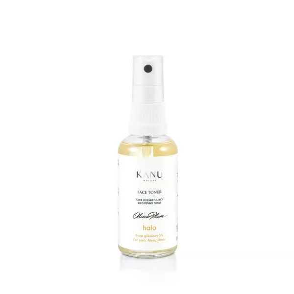 Kanu Nature Face Toner, rozświetlająca esencja tonizująca z kwasem glikolowym, mini halo, 50ml