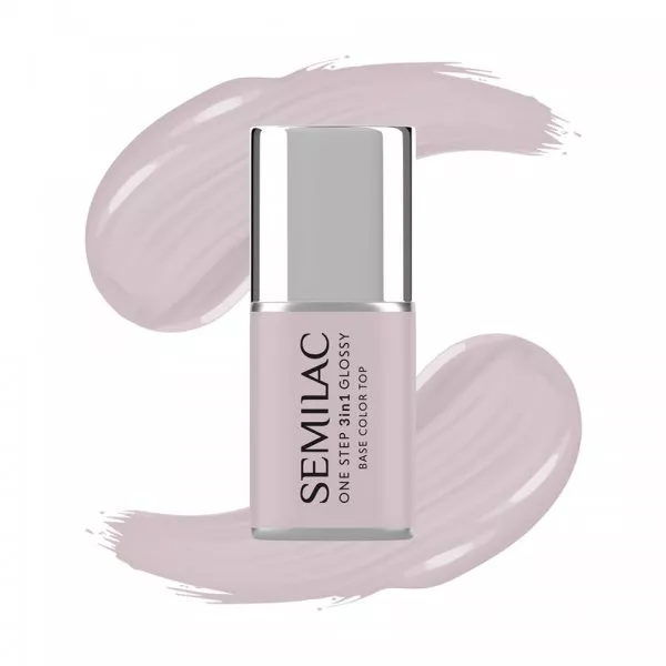Semilac 3w1 One Step Glossy, lakier hybrydowy, S610 Barely Pink, 7ml