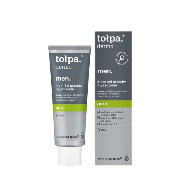 Tołpa Dermo Men, pure krem - żel przeciw błyszczeniu lekki, 40ml
