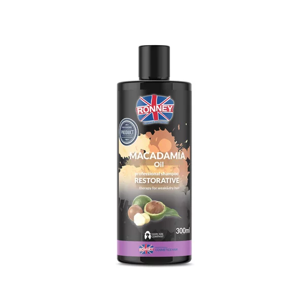 Ronney Professional Shampoo Macadamia Oil Restorative Therapy, Szampon wzmacniający do włosów suchych i osłabionych 300ml