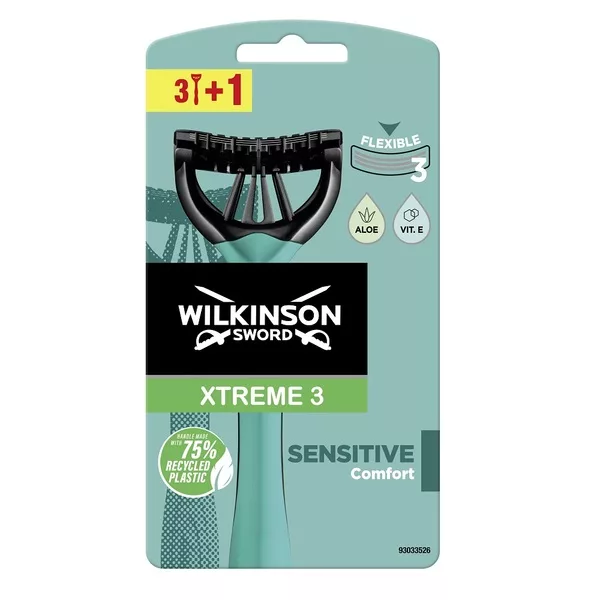 Wilkinson Xtreme3 Sensitive Comfort jednorazowe maszynki do golenia dla mężczyzn 4szt
