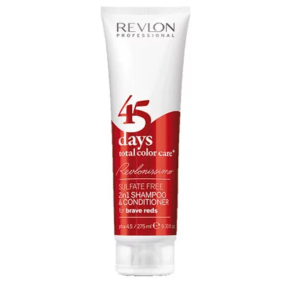 Revlon 45 Days, szampon i odżywka 2w1, odświeżenie koloru, Brave Reds - czerwony, 275ml