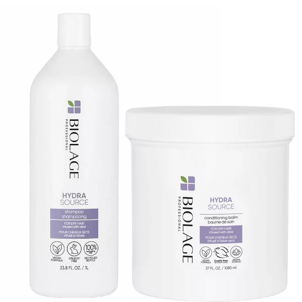 Biolage HydraSource, zestaw XL nawilżający do włosów suchych, szampon + odżywka