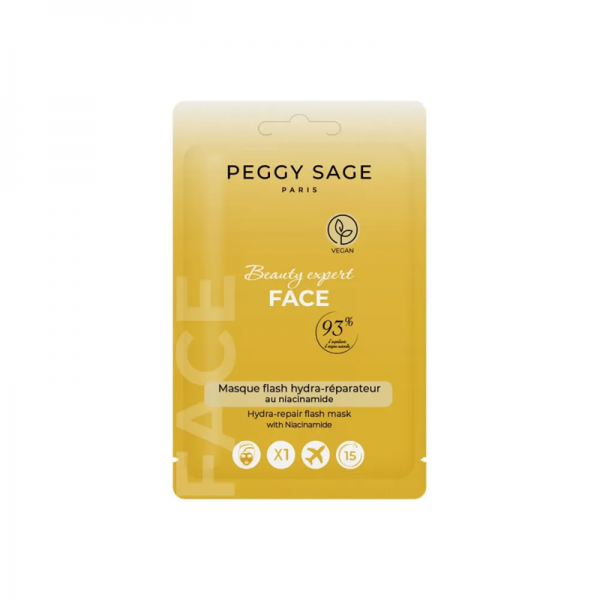 Peggy Sage Flash, maska w płachcie regenerująca z niacynamidem, 15ml