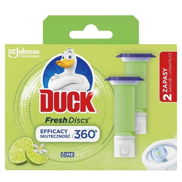 Duck Fresh Discs Lime - podwójny zapas do toalety o zapachu limonkowym, 12szt.