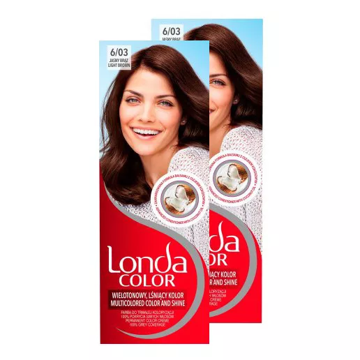 Londa Color, Farba do włosów jasny brąz 6/03, dwupak