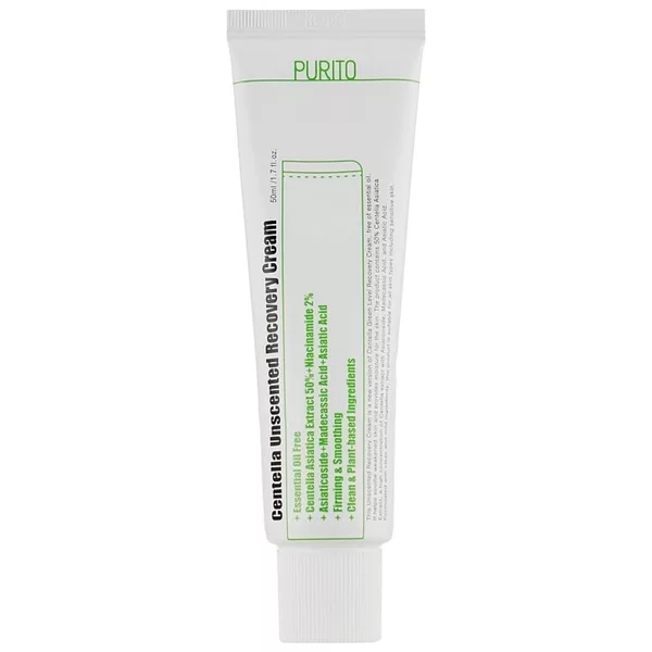 Purito Centella Unscented Recovery Cream bezzapachowy krem regenerujący na bazie wąkroty azjatyckiej 50ml