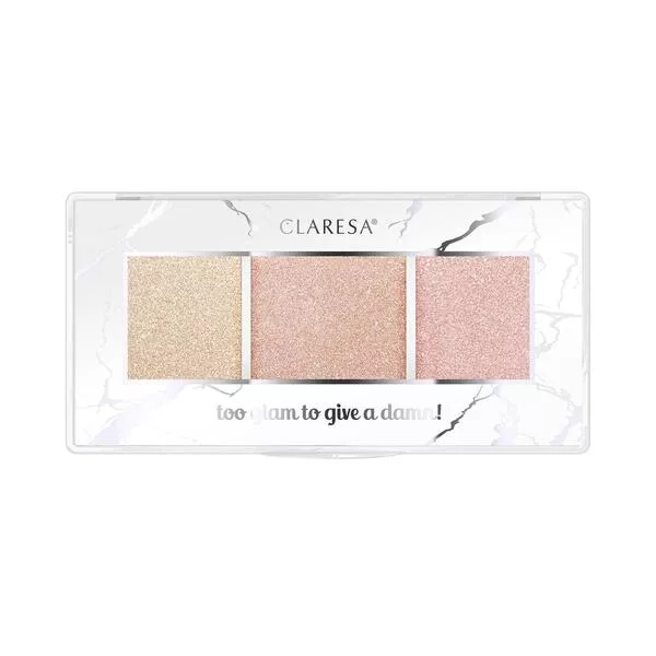 Claresa, Paleta rozświetlaczy TOO GLAM TO GIVE A DAMN 12 golden glow