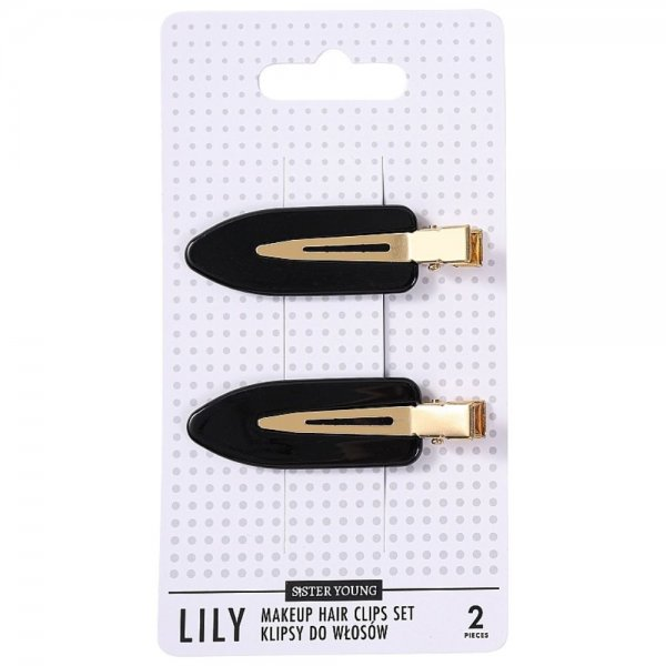 Sister Young Lily klipsy do włosów do makijażu Black 2szt