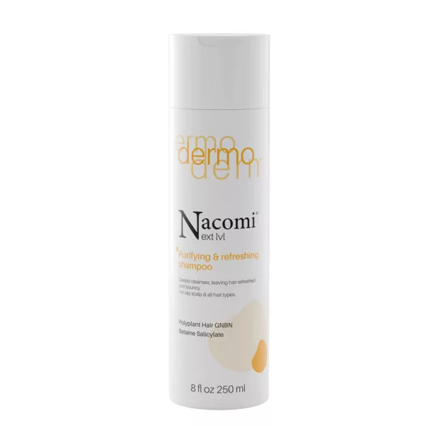 Nacomi Nxt Lvl Dermo, szampon do włosów, oczyszczający i odświeżający, 250ml