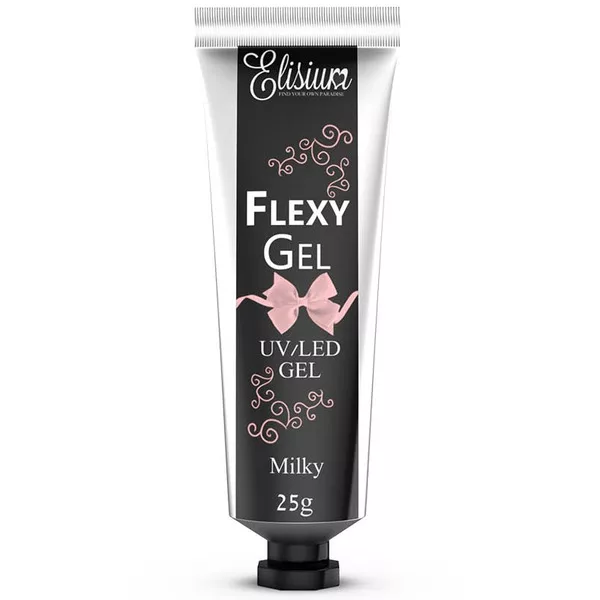 Elisium, żel do przedłużania paznokci Flexygel Milky, 25 g