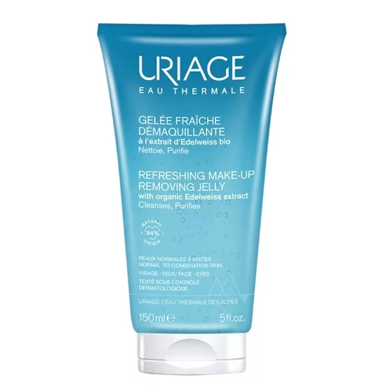 Uriage Refreshing Make-Up Removing Jelly odświeżający żel do demakijażu z ekstraktem z organicznej szarotki alpejskiej 150ml