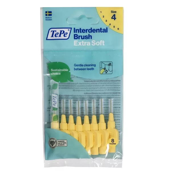 TePe Extra Soft szczoteczki do przestrzeni międzyzębowych 0.7mm Jasnożółte 8szt