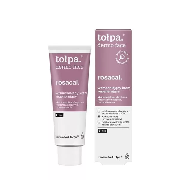 Tołpa Dermo Face Rosacal, wzmacniający krem regenerujący, noc, 40ml